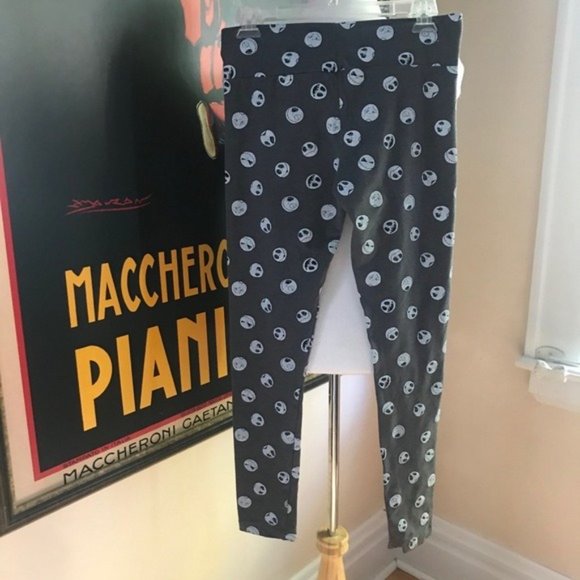 DISNEY: Gray Nightmare Before Christmas Leggings M - Picture 3 of 7